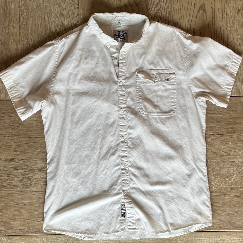 Lost White Short-Sleeve Button-Down Shirt